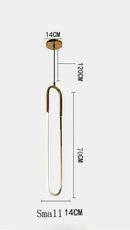 GobekUsa LED U-shaped Bar Chandelier for Dining Living Bedroom - Nordic Minimalist Style