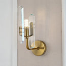 GobekUsa Modern Brass LED Wall Mounted Sconce Light with Crystal Shade for Living Room