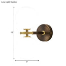 GobekUsa Modern Brass LED Wall Sconce Light - White Glass Mid Century Wall Fixture (1/2 Bulbs)