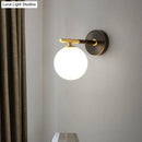 GobekUsa Modern Brass LED Wall Sconce Light - White Glass Mid Century Wall Fixture (1/2 Bulbs)
