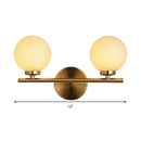 GobekUsa Modern Gold Wall Sconce with Milky Glass Shade for Bedside Lighting - 2 Bulbs Included