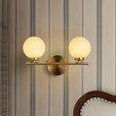 GobekUsa Modern Gold Wall Sconce with Milky Glass Shade for Bedside Lighting - 2 Bulbs Included