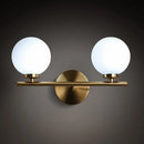 GobekUsa Modern Gold Wall Sconce with Milky Glass Shade for Bedside Lighting - 2 Bulbs Included