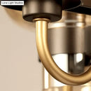 GobekUsa Modernist Clear/Amber/Smoke Glass Pendant Lamp with Linear Design - Cone Island Lighting (6/8 Lights, Black/Brass Ceiling)