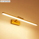 GobekUsa Modern Brass Linear Vanity LED Light with Swing Arm - Acrylic Wall Mount Fixture