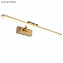 GobekUsa Modern Brass Linear Vanity LED Light with Swing Arm - Acrylic Wall Mount Fixture