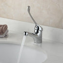 GobekUsa Brass Long Handle Basin Faucet Mixer Tap Deck Mount Chrome Polished