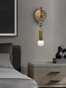 GobekUsa Brass Marble Ball Wall Sconce LED Dimmable Classic Home Decoration