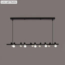 GobekUsa Retro Metal Island Lamp - Black Hanging Light with Bare Bulb Design, 6/10 Heads for Dining Room in White/Black
