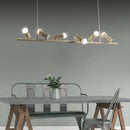 GobekUsa Retro Metal Island Lamp - Black Hanging Light with Bare Bulb Design, 6/10 Heads for Dining Room in White/Black
