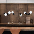 GobekUsa Retro Metal Island Lamp - Black Hanging Light with Bare Bulb Design, 6/10 Heads for Dining Room in White/Black