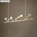 GobekUsa Retro Metal Island Lamp - Black Hanging Light with Bare Bulb Design, 6/10 Heads for Dining Room in White/Black