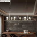 GobekUsa Retro Metal Island Lamp - Black Hanging Light with Bare Bulb Design, 6/10 Heads for Dining Room in White/Black