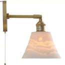 GobekUsa LED Wall Lamp Sconce Up Down Rotate Pull Chain Switch Modern Stair Light Fixtures