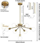 GobekUsa 8-Head Nordic Ceiling Chandelier in Black White Gold for Modern Home Decor
