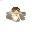 GobekUsa Copper Canopy LED Ceiling Lamp Modern Nordic Flower Acrylic Light Fixtures