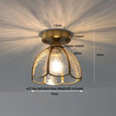 GobekUsa Copper Canopy LED Ceiling Lamp Modern Nordic Flower Acrylic Light Fixtures