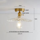 GobekUsa Copper Canopy LED Ceiling Lamp Modern Nordic Flower Acrylic Light Fixtures