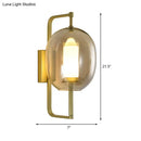 GobekUsa Modern Gold Corner Wall Sconce with Oval Clear Glass Shade