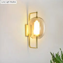 GobekUsa Modern Gold Corner Wall Sconce with Oval Clear Glass Shade