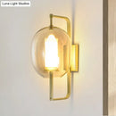 GobekUsa Modern Gold Corner Wall Sconce with Oval Clear Glass Shade
