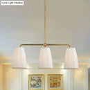 GobekUsa Rustic Pleated Fabric Pendant Chandelier in Gold - 3/6 Bulbs - Hanging Light for Dining Table