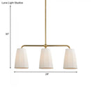GobekUsa Rustic Pleated Fabric Pendant Chandelier in Gold - 3/6 Bulbs - Hanging Light for Dining Table