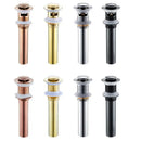 Modern brass pop up drain for bathroom sink four finishes by Decorbites