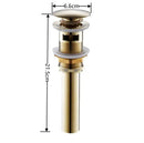 Modern brass pop up drain for bathroom sink four finishes by Decorbites