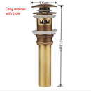 Modern brass pop up drain for bathroom sink four finishes by Decorbites