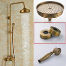 GobekUsa Brass Rainfall Shower Faucet Set with Handshower