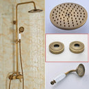GobekUsa Brass Rainfall Shower Faucet Set with Handshower