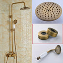 GobekUsa Brass Rainfall Shower Faucet Set with Handshower