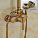 GobekUsa Brass Rainfall Shower Faucet Set with Handshower