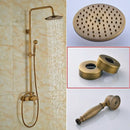 GobekUsa Brass Rainfall Shower Faucet Set with Handshower