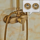 GobekUsa Brass Rainfall Shower Faucet Set with Handshower