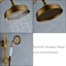 GobekUsa Brass Rainfall Shower Faucet Set with Handshower