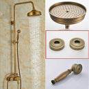 GobekUsa Brass Rainfall Shower Faucet Set with Handshower