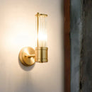 GobekUsa Modern Brass Wall Sconce with Crystal Cylinder Shade - Ideal for Hallways and Wall Mount Lighting