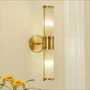 GobekUsa Modern Brass Wall Sconce with Crystal Cylinder Shade - Ideal for Hallways and Wall Mount Lighting