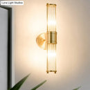 GobekUsa Modern Brass Wall Sconce with Crystal Cylinder Shade - Ideal for Hallways and Wall Mount Lighting