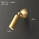 GobekUsa Brass Rotatable LED Wall Sconces, 3-Color Dimming, Modern Copper Design