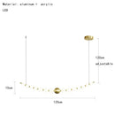 GobekUsa Brass Round LED Pendant Lights Adjustable Wire Copper Aluminium Lamps