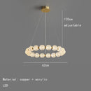GobekUsa Brass Round LED Pendant Lights Adjustable Wire Copper Aluminium Lamps