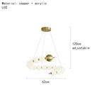 GobekUsa Brass Round LED Pendant Lights Adjustable Wire Copper Aluminium Lamps