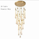GobekUsa 3W Round Stairs LED Chandelier: K9 Crystal, Metal Fixture, DIY Lamp for Villa
