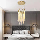 GobekUsa 3W Round Stairs LED Chandelier: K9 Crystal, Metal Fixture, DIY Lamp for Villa