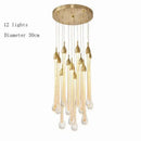 GobekUsa 3W Round Stairs LED Chandelier: K9 Crystal, Metal Fixture, DIY Lamp for Villa