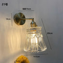 GobekUsa Clear Glass LED Wall Sconce | Modern Copper Bathroom Mirror Stair Light