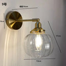GobekUsa Clear Glass LED Wall Sconce | Modern Copper Bathroom Mirror Stair Light